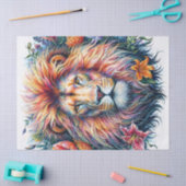 Lion Watercolor farbenfroh und blumenreich Seidenpapier (Basteln)