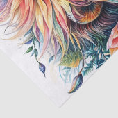 Lion Watercolor farbenfroh und blumenreich Seidenpapier (Detail)