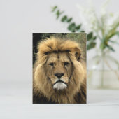 Lion Watercolor Portrait Postkarte (Stehend Vorderseite)