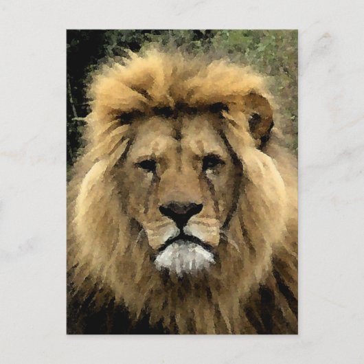 Lion Watercolor Portrait Postkarte (Vorderseite)