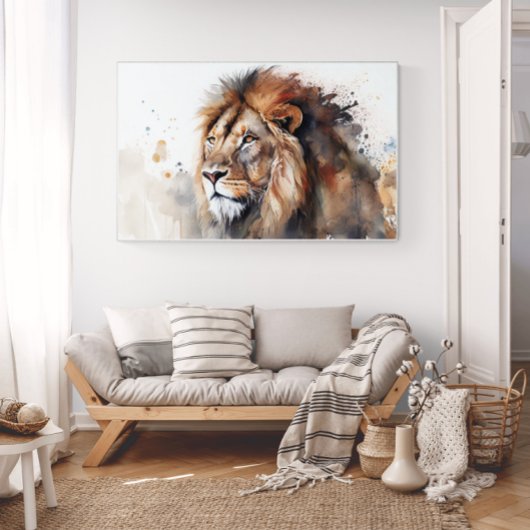 Lion Watercolor Poster