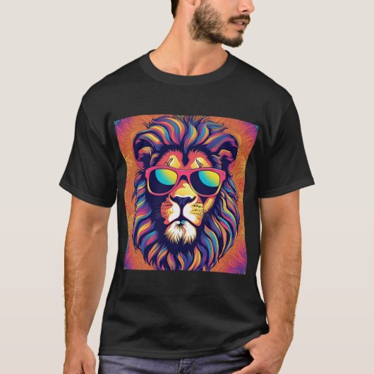 Lion Wearing-Sonnenbrille T-Shirt (Vorderseite)