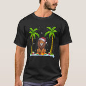 Lion Weihnachtsmannmütze Palm Tree Beach Xmas Paja T-Shirt (Vorderseite)