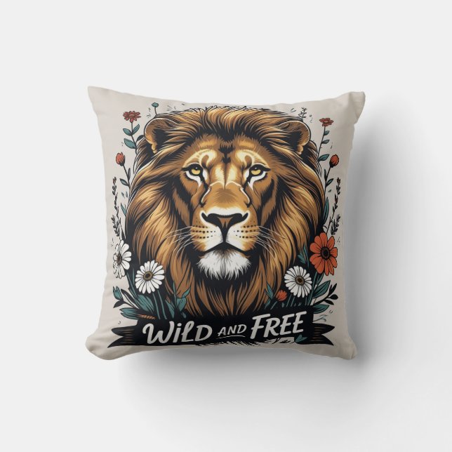 Lion Wild and Free (2) Kissen (Vorderseite)