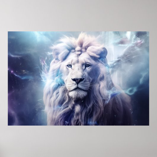 Lion Wild Animal Majestic Wilderness Surrealist Poster (Vorne)