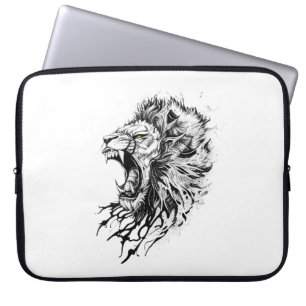Lion Wild Animal Nature Illustration Art Tattoo Laptopschutzhülle