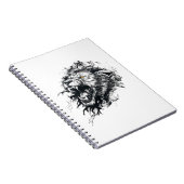 Lion Wild Animal Nature Illustration Art Tattoo Notizblock (Rechte Seite)