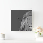Lion Wild Animal Quadratische Wanduhr (Zuhause)