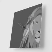 Lion Wild Animal Quadratische Wanduhr (Winkel)