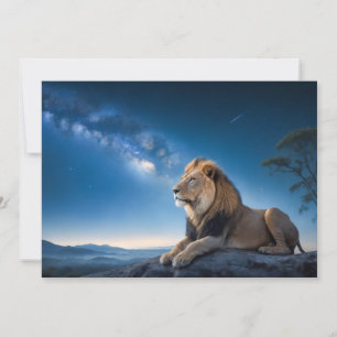Lion Wild Majestic Animal in der Sterngalaxie Ankündigung