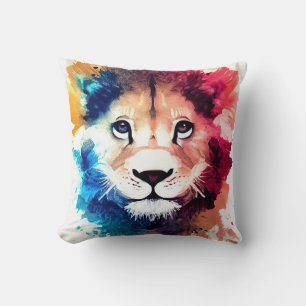 Lion Wild Nature Animal Color Art Malerei Kissen