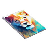 Lion Wild Nature Animal Color Art Malerei Notizblock (Rechte Seite)