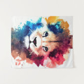 Lion Wild Nature Animal Color Art Malerei Wandteppich (Vorderseite (Horizontal))
