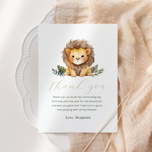 Lion Wild One Birthday Danke-Card Einladung