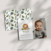 Lion Wild One Birthday Foto Einladung