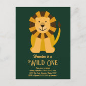 Lion Wild One Einladung zum ersten Geburtstag Postkarte (Vorderseite)