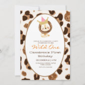 Lion Wild One Firs Geburtstagsparty Einladung (Vorderseite)