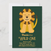 Lion Wild One First Birthday, Jungle Safari Foto Einladung (Vorderseite)
