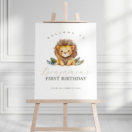 Lion Wild One Geburtstag Begrüßungszeichen Poster
