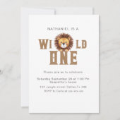 Lion wild one Geburtstag Einladung (Vorderseite)