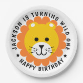 Lion Wild One Jungle Safari Kindergeburtstag Pappteller (Vorderseite)