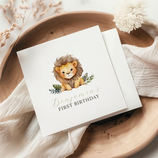 Lion Wild One zum Geburtstag Napkins Serviette