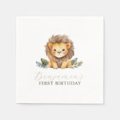 Lion Wild One zum Geburtstag Napkins Serviette (Vorderseite)