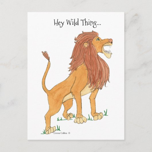 Lion Wild Sache Post Card Postkarte (Vorderseite)
