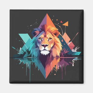 Lion Wildlife Animal Nature Outdoor Water color Magnet