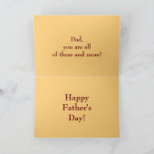 Lion Wildlife Art Vater Akronym Vatertag Karte (Innenseite)