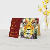 Lion Wildlife Art Vater Akronym Vatertag Karte (Gelbe Blume)