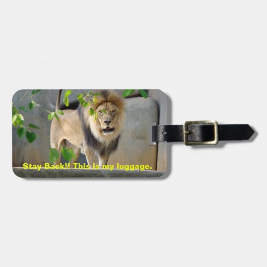 Lion Wildlife Luggage Tag Gepäckanhänger (Vorderseite horizontal)