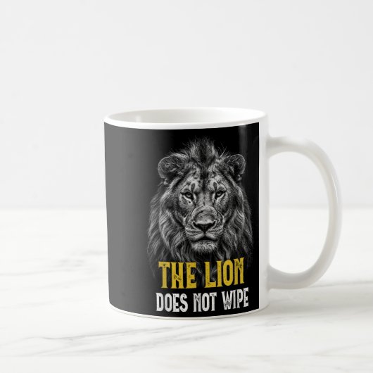 Lion wischt nicht ab - Funny Lion Meme Kaffeetasse (Rechts)