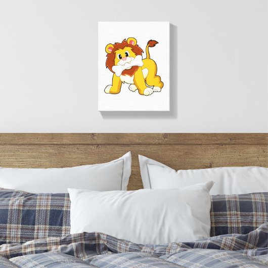 Lion with Bone Leinwanddruck (Insitu (Schlafzimmer))