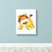 Lion with Bone Leinwanddruck (Insitu (Holzboden))