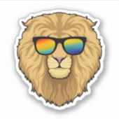 Lion with Sunglasses Aufkleber (Vorderseite)