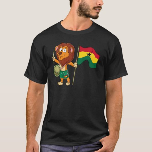 Lion with the Ghana flag T-Shirt (Vorderseite)