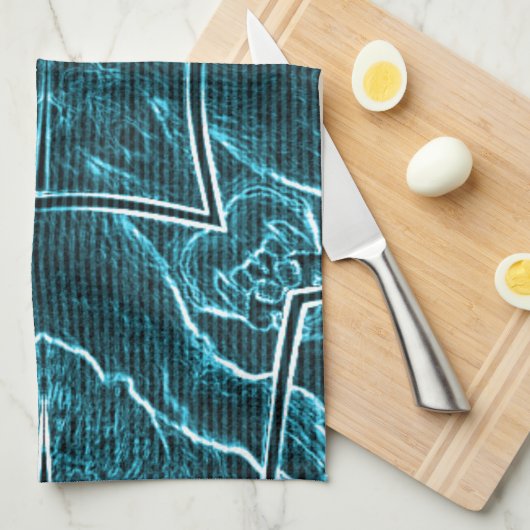 Lion wits geschirrtuch (Viertel Falte)