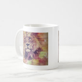 Lion Wooden Spring Grunge Digitale Kunst Kaffeetasse (Vorderseite Links)