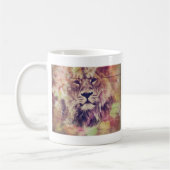 Lion Wooden Spring Grunge Digitale Kunst Kaffeetasse (Links)