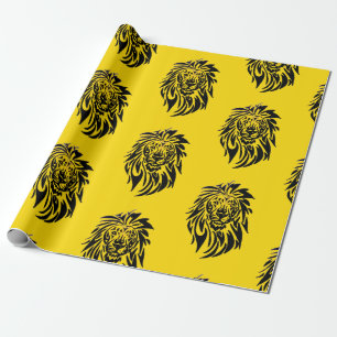 Lion - Wrapping paper - Yellow Geschenkpapier