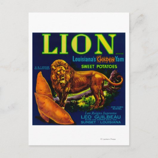 Lion Yam LabelSunset, LA Postkarte (Vorderseite)