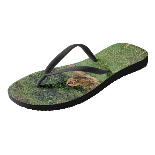 Lion yawn Flip Flops Badesandalen (Schrägansicht)
