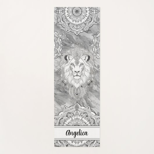 Lion Yoga Mat - Lionheart mit indischer Mandala Ar Yogamatte (Vorderseite)