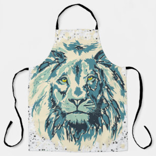 Lion Zeichnend Löwe Retro-Malerei Schürze