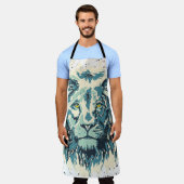 Lion | Zeichnend Löwe | Retro-Malerei Schürze (Getragen)