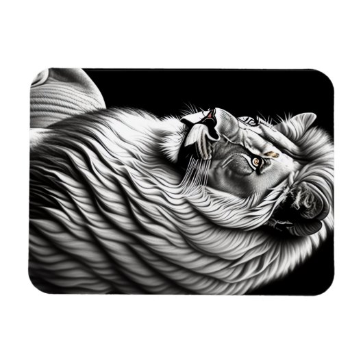 Lion Zeichnend Malerei Magnet (Horizontal)