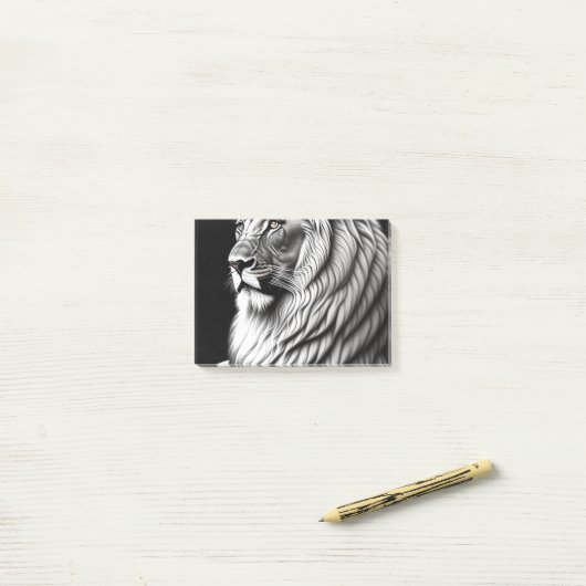 Lion Zeichnend Malerei Post-it Klebezettel (Auf Schreibtisch)