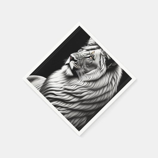 Lion Zeichnend Malerei Serviette (Ecke)