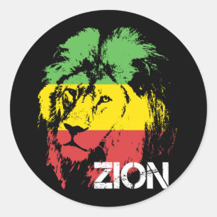 Lion Zion Runder Aufkleber